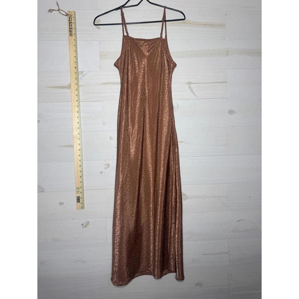 Brown Leopard Print Slip Dress